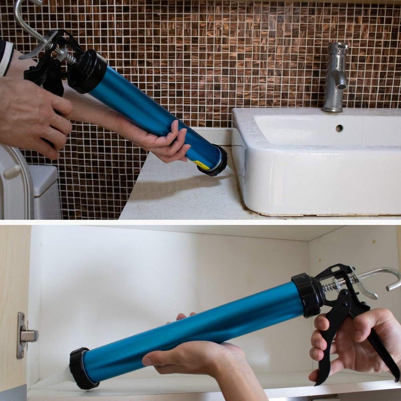 CJGQ Sealant Sausage Caulking Gun Aluminium-600ml/20oz - 12:1 Thrust Ratio (Blue) - Image 4